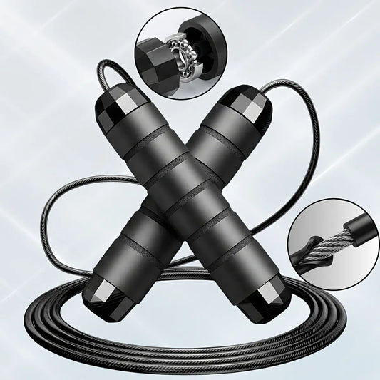Premium Adjustable Speed Jump Rope - Tangle-Free Steel Cable & Comfortable Foam Handles for Ultimate Home & Gym Fitness Training